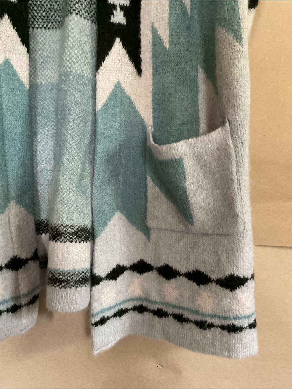 Twine & String Cozy Open-Front Aztec Cardigan. Size M. - Picture 2 of 9